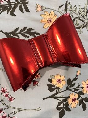 Aldo Red Metallic Bow Hair Clip - Women Accessories